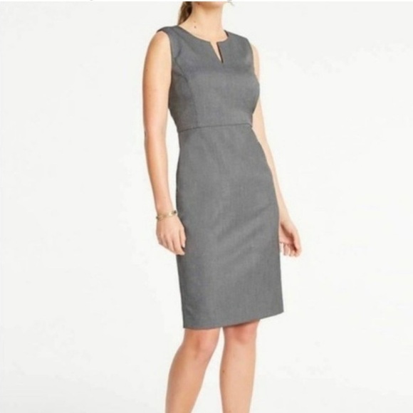 Talbots Gray Sleeveless Sheath Dress Size 14 - Picture 1 of 9